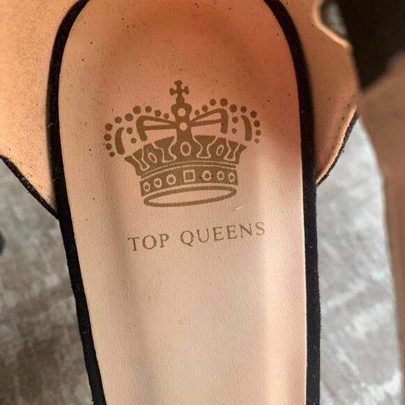Top Queens Black Peep Toe Stiletto Heels Size 38 - Picture 6 of 9